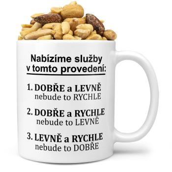 Hrnek Nabízíme služby (Náplň hrníčku: Směs slaných oříšků)