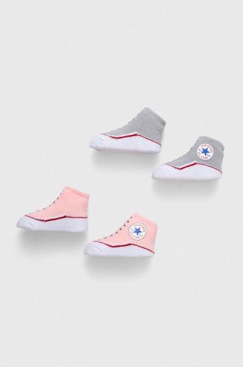 Kojenecké ponožky Converse 2-pack růžová barva