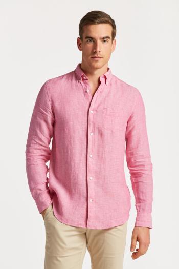 KOŠILE GANT REG LINEN SHIRT PERKY PINK