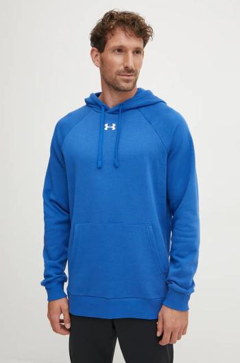 Mikina Under Armour pánská, modrá barva, s kapucí, hladká