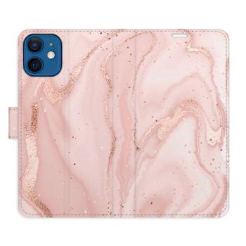 Flipové pouzdro iSaprio - RoseGold Marble - iPhone 12 mini