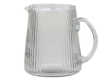 Skleněný transparentní džbán s vroubky Jug Groove - 14*18cm 61070700 (61707-00)