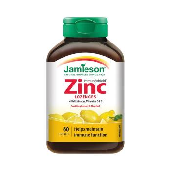 Jamieson Zinek s vitamíny C a D3 s příchutí citronu a máty 60 pastilek