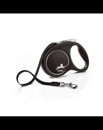 FLEXI Black Design lesa automata cu banda pentru caini, negru, marimea M, 5 m