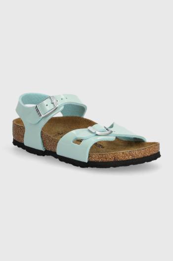 Dětské sandály Birkenstock Rio Kids BF Patent tyrkysová barva