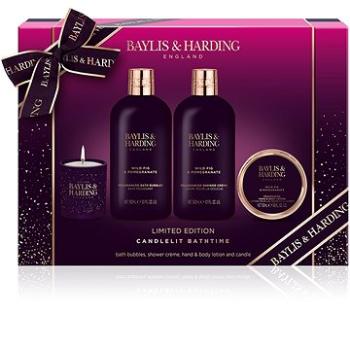 BAYLIS & HARDING Sada se svíčkou a péčí o tělo 4ks - Fík & granátové jablko (017854110328)