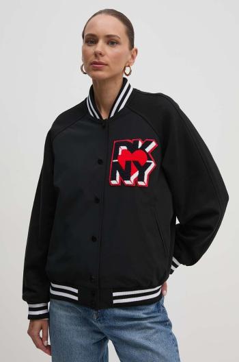 Bomber bunda Dkny černá barva, přechodná, oversize, D2E4A109