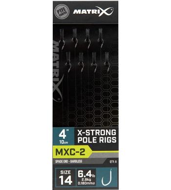 Matrix návazec mxc-2 x-strong pole rig barbless 10 cm - size 14 0,18 mm