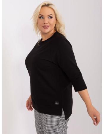 Dámská halenka plus size volného střihu s 3/4 rukávy POMA černá 