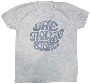 The Rolling Stones Tričko 70's Logo Unisex Dip-Dye on White L