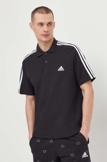 Bavlněné polo tričko adidas černá barva, s aplikací, IC9310