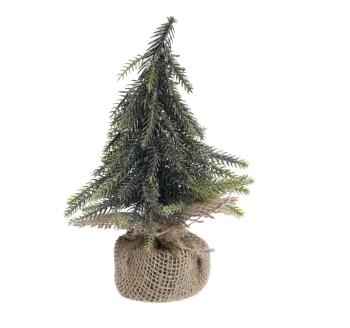 Zeleno-zlatý vánoční borovicový stromek v jutě Fleur Pine Tree - 20 cm 39097900