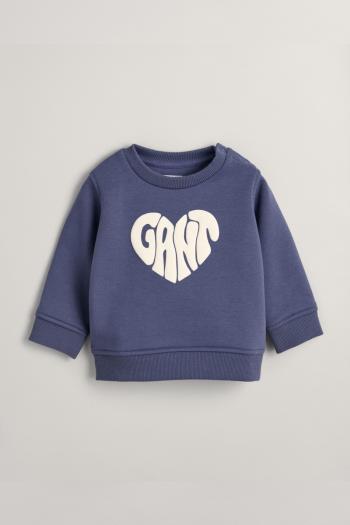 MIKINA GANT HEART GRAPHIC C-NECK WASHED BLUE