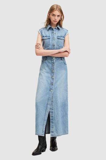 Džínové šaty AllSaints BLAIR DENIM DRESS maxi, W183DA