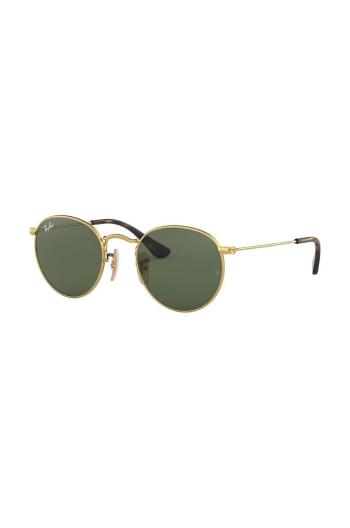 Dětské sluneční brýle Ray-Ban JUNIOR ROUND zelená barva, 0RJ9547S