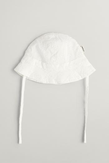 KLOBOUK GANT BRODERIE ANGLAISE SUN HAT WHITE