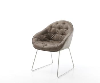Jídelní židle Gaio-Flex taupe vintage tenká podnož nerezová