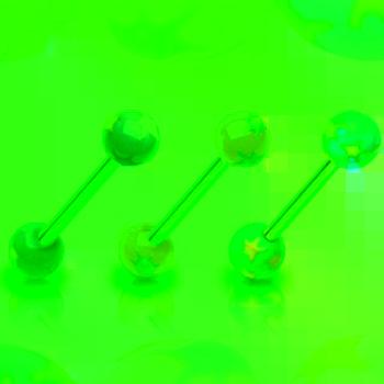 Piercing do jazyka gulička, hviezdičky - Farba piercing: Ružová