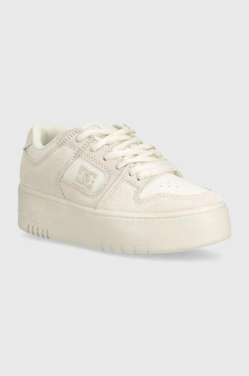 Kožené sneakers boty DC béžová barva