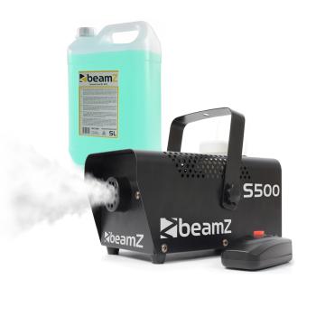 Beamz S500, výrobník mlhy, s mlžnou tekutinou, 500 W, 50 m³/min.