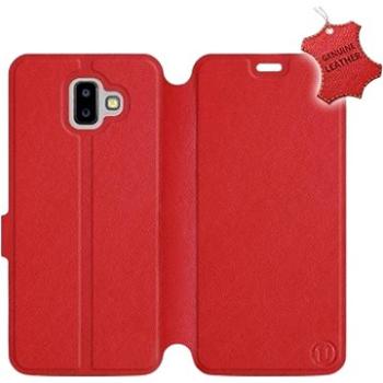 Flip pouzdro na mobil Samsung Galaxy J6 Plus 2018 - Červené - kožené -   Red Leather (5903226511693)