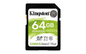 Kingston SDXC karta 64GB SecureDigital Canvas Select Plus (SDXC) 100R Class 10 UHS-I