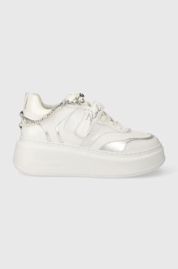 Kožené sneakers boty Karl Lagerfeld ANAKAPRI bílá barva, KL63544