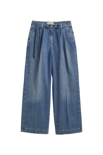 DŽÍNY GANT LOW LOOSE BELTED JEANS MID BLUE