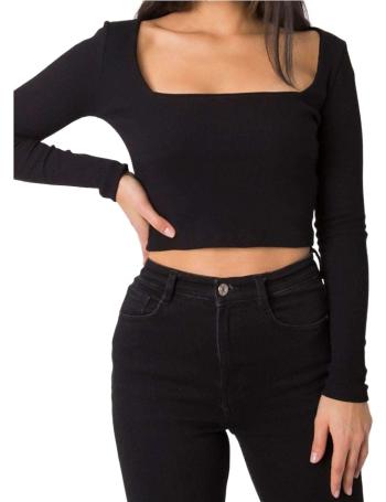 černý dámský crop top s dlouhými rukávy vel. L