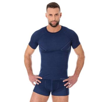 Pánské tričko Brubeck Active Wool s krátkým rukávem  Navy Blue  M