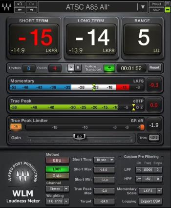 Waves WLM Plus Loudness Meter (Digitální produkt)