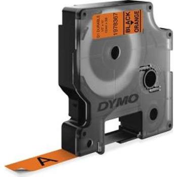 Dymo D1 1978367, 12mm x 3m, černý tisk/oranžový podklad, permanentní vinylová, originální páska