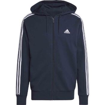 adidas ESSENTIALS FRENCH 3-STRIPES HOODIE Pánská mikina, tmavě modrá, velikost