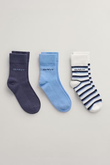 PONOŽKY GANT STRIPE SOCKS 3-PACK WHITE