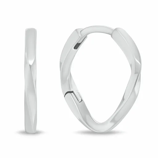 Brilio Silver Minimalistické stříbrné náušnice s krouceným designem EA1215W