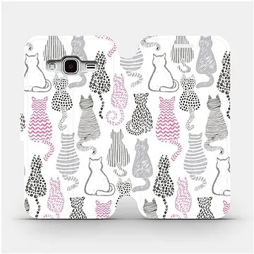 Flipové pouzdro na mobil Samsung Galaxy J3 2016 - MX01S Kočičí zádíčka (5903516002665)