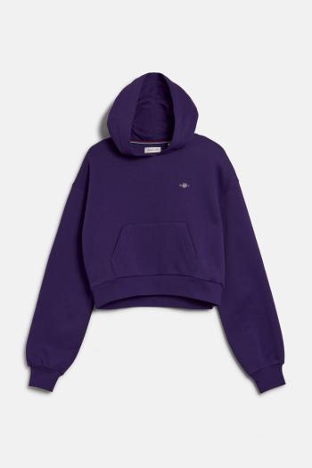 MIKINA GANT SHIELD CROPPED SWEAT HOODIE PANSY PURPLE