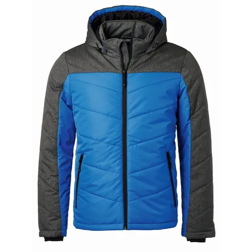 James & Nicholson (Daiber) Pánská prošívaná zimní bunda JN1134 - Královská modrá / antracitový melír | XL