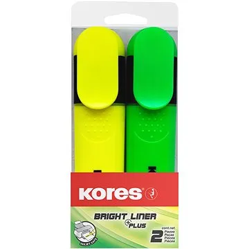 KORES BRIGHT LINER PLUS sada 2 barev (žlutá, zelená) (36121)