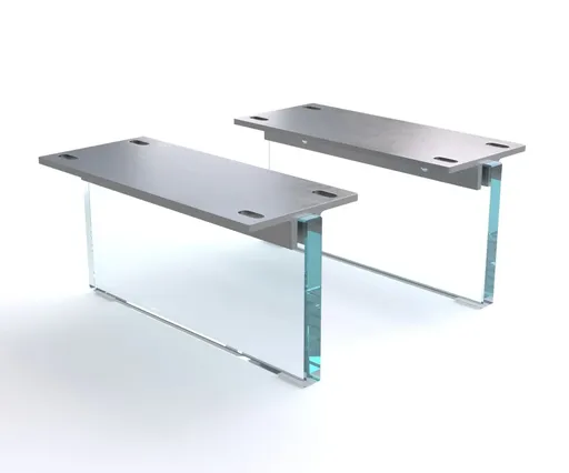 Podnož závěsná 15 cm sklo pro skříň hloubky 35 cm (2 ks)