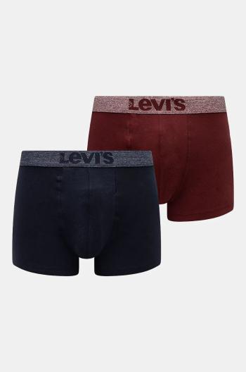 Boxerky Levi's 2-pack pánské, vínová barva, 37149-1002