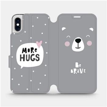 Flipové pouzdro na mobil Apple iPhone XS - MH06P Be brave - more hugs (5903226740734)