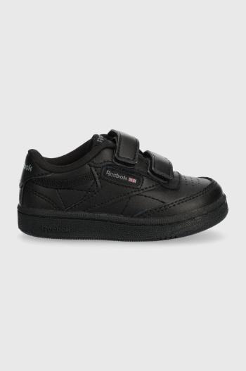 Dětské kožené sneakers boty Reebok Classic CLUB C černá barva, 100075006