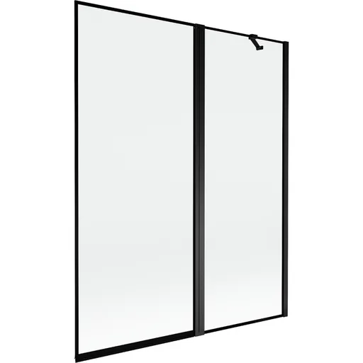 MEXEN MIST vanová zástěna 140x150 cm 6mm f+s, černá, okraj, pravá 8A9-140-011-70-70-P