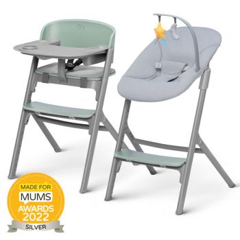 KINDERKRAFT Set jídelní židlička Livy Olive Green + lehátko Calmee