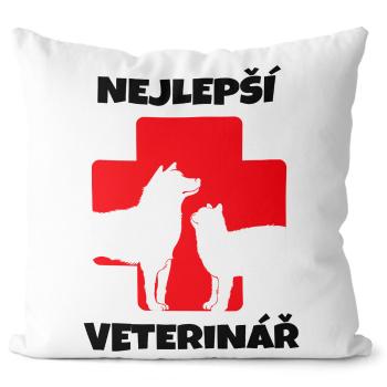 Polštář Nejlepší veterinář – kříž (Velikost: 40 x 40 cm)