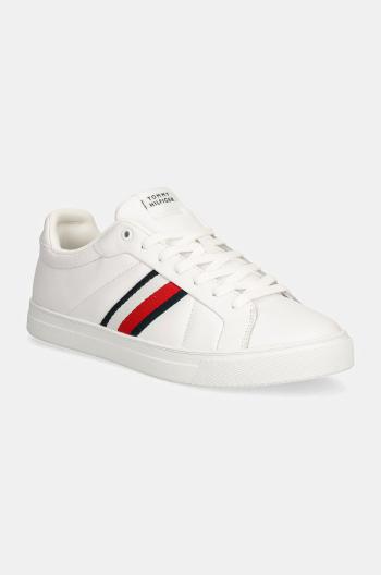 Sneakers boty Tommy Hilfiger ICON COURT LTH STRIPES bílá barva, FM0FM05163