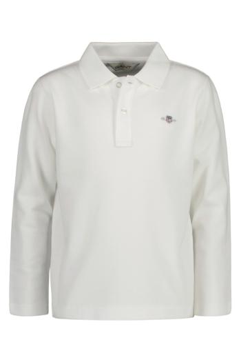 PÓLÓ GANT SHIELD LS PIQUE WHITE