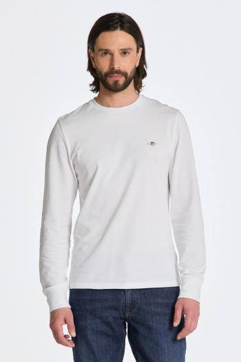 TRIČKO GANT SLIM PIQUE LS T-SHIRT WHITE