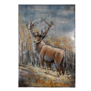 3D hnědý kovový obraz Iron Deer - 80*5*120 cm 5WA0192